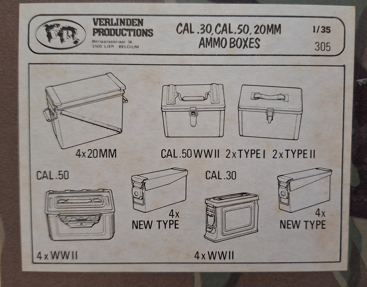 VP 1:35 Cal.30, Cal.50, 20mm Ammo Boxes Resin Kit