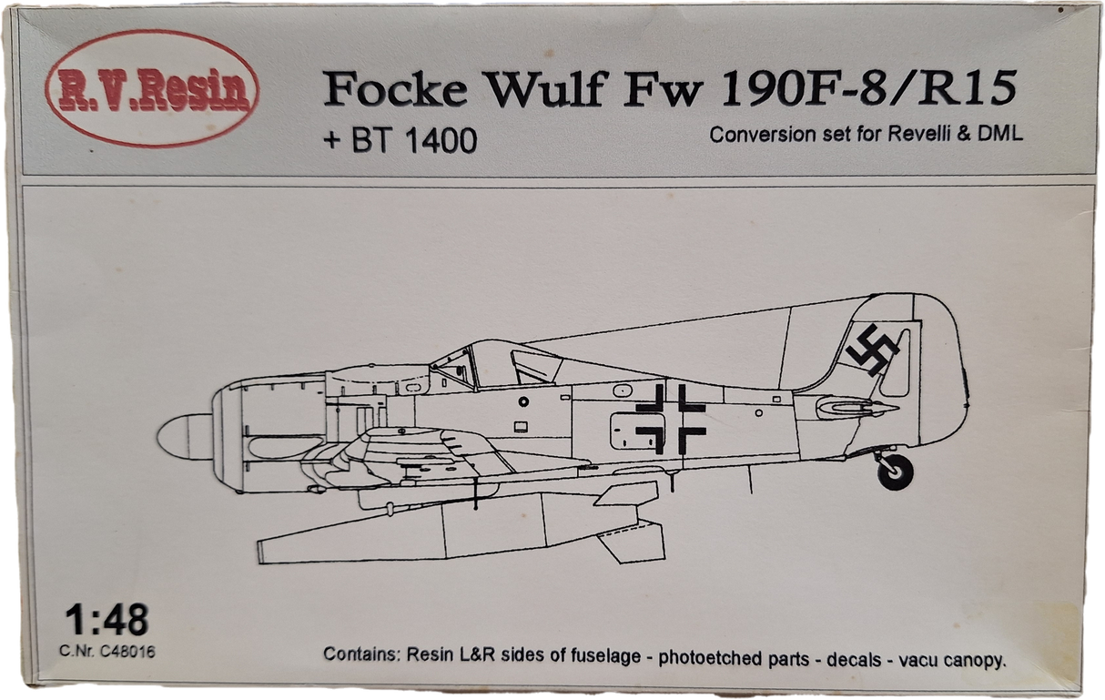 RV 1:48 Focke Wulf Fw190F-8/R15 w/BT 1400 Resin Conv. Set (LW)
