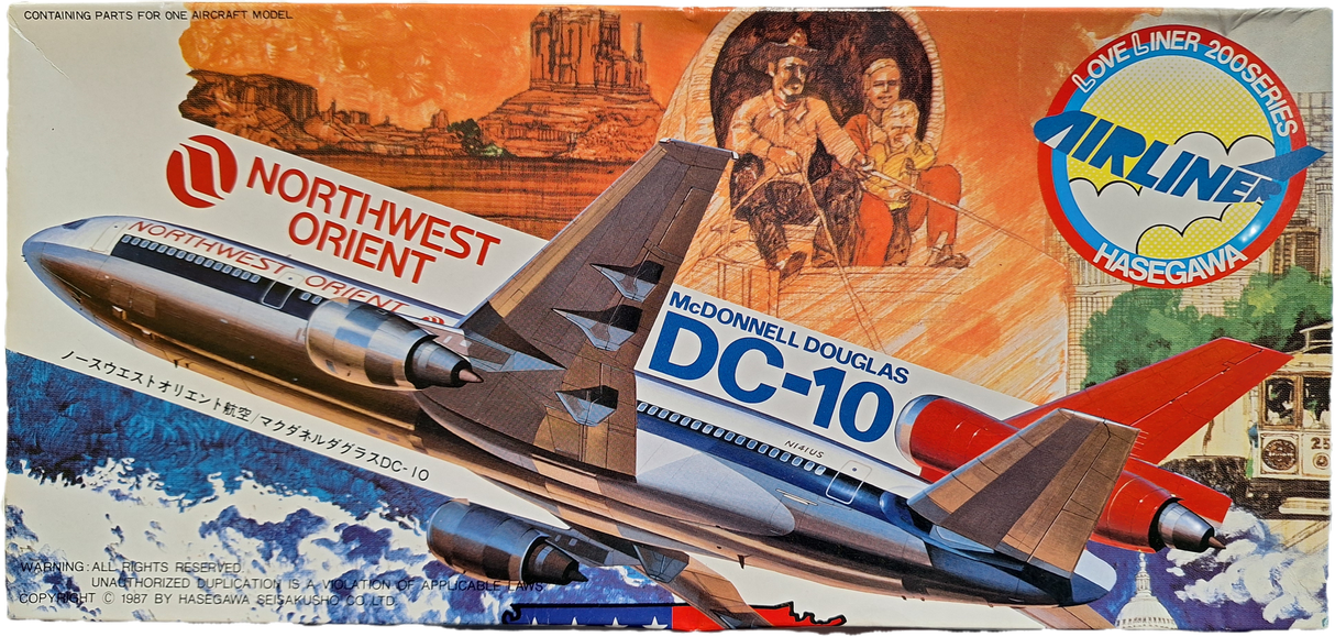 *Aged Decals, Unsealed* Hasegawa 1:200 Northwest Orient DC-10 (FMS)