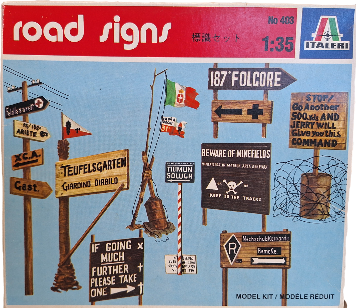 *Unsealed* Italeri 1:35 Italian WWII Road Signs (LW)
