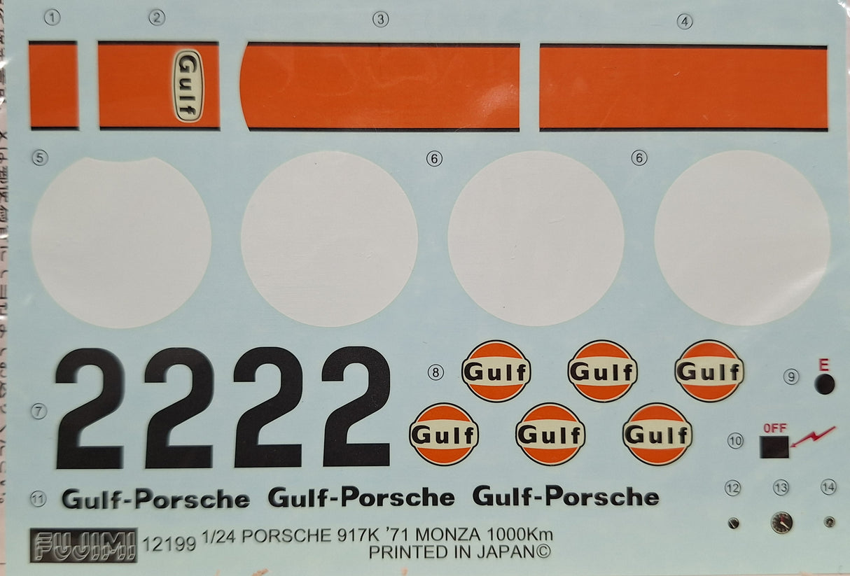 *Vintage, Aged Decals* Fujimi 1:24 Porsche 917K 1971 Monza (LW)