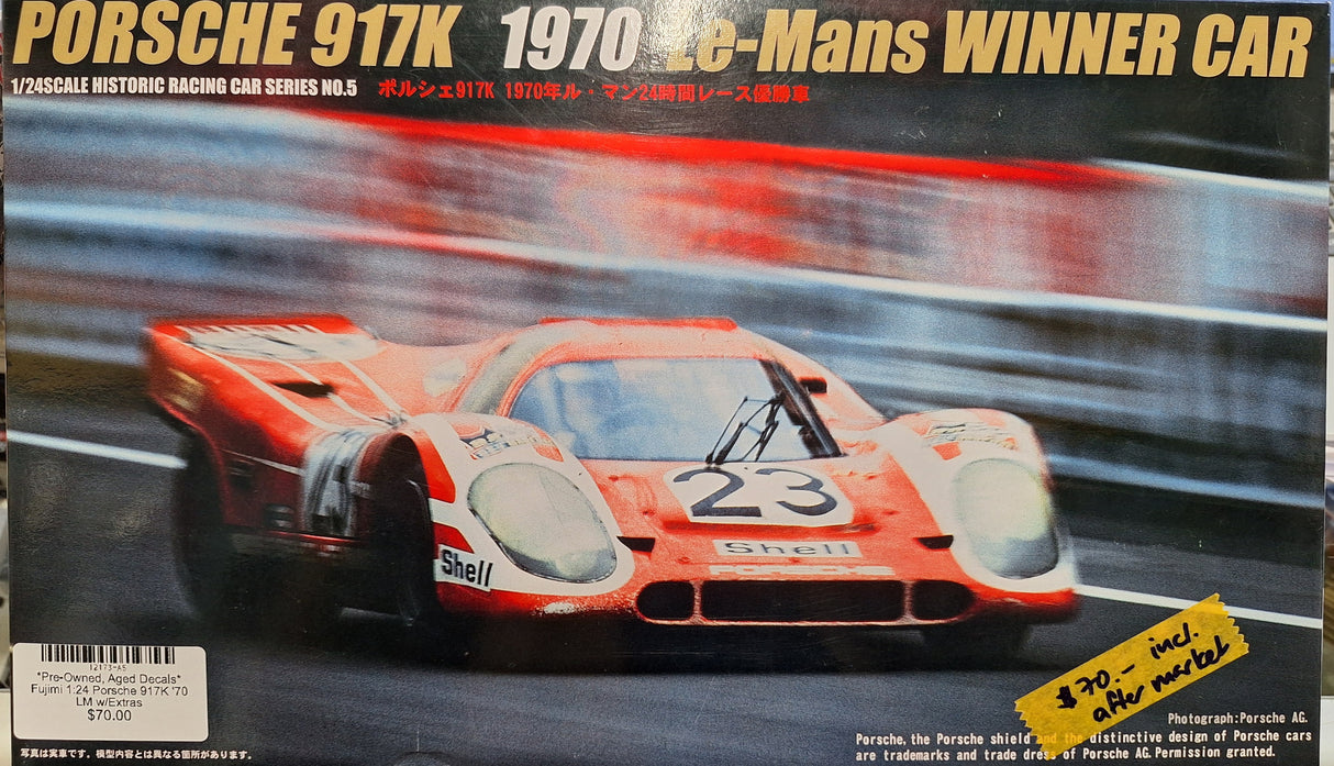 *Pre-Owned, Aged Decals* Fujimi 1:24 Porsche 917K '70 LM w/Extras