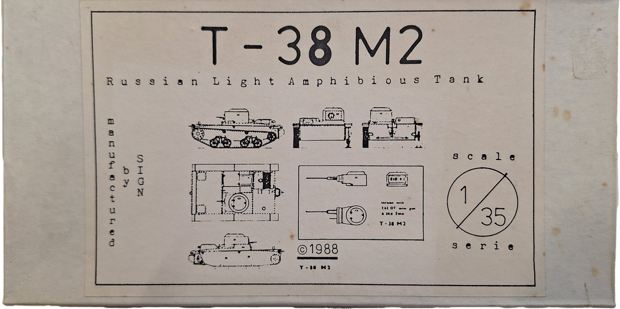 *Vintage* SIGN 1:35 T-38 M2 Light Tank Full Resin Kit (LW)