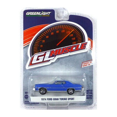 GL 1:64 1974 Ford Gran Torino Sport Blue Metallic