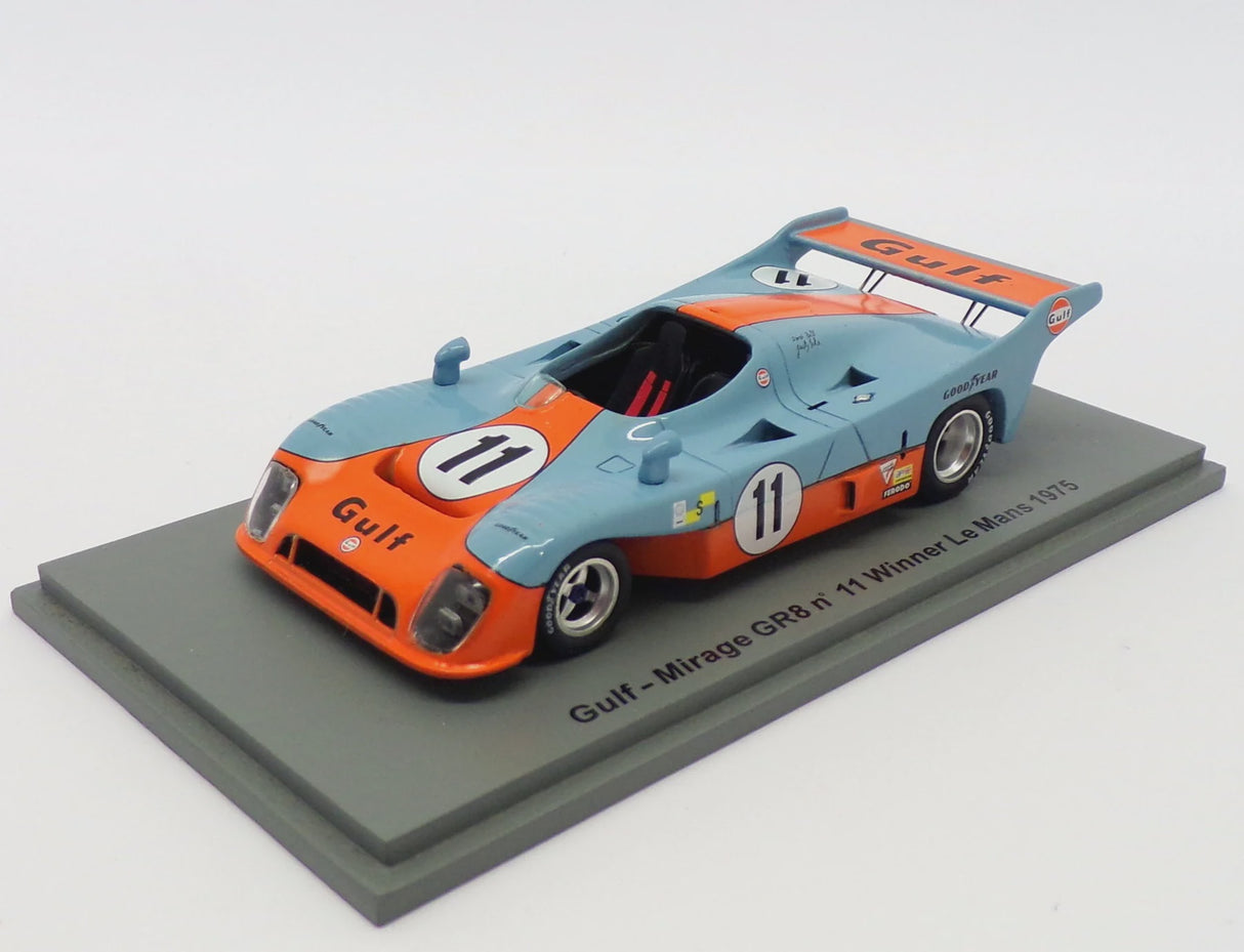 "Pre owned" Spark 1:43 Gulf Mirage GR8 #11 1975 Winner Le Mans
