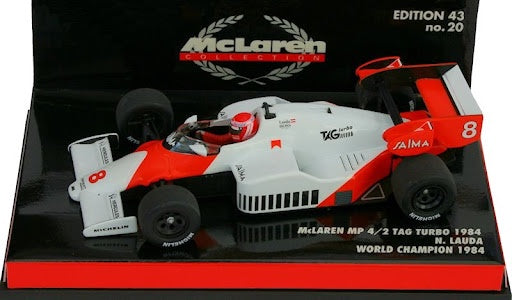 "Pre owned" Minichamps 1:43 1984 McLaren MP4/2 Tag Turbo World Champion