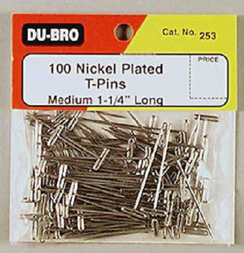 Dubro T-Pins 1-1/4in Nickel Plated