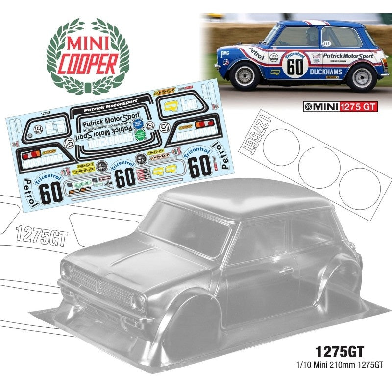 Team C 1:10 MINI 1275GT Clear Body, WB 210mm, Width 165mm