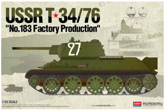 Academy 1:35 T34/76 No 183 Factory w/ Panzer Art Stowage Set