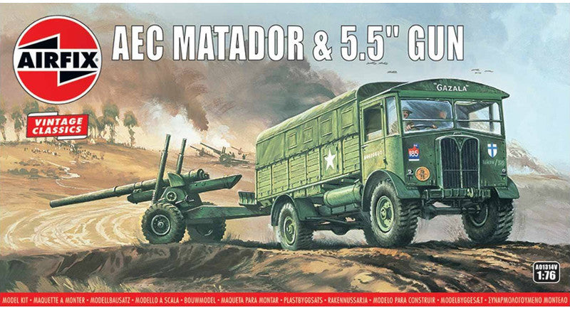 Airfix Vintage Classis 1:76 AEC Matador & 5.5 Gun