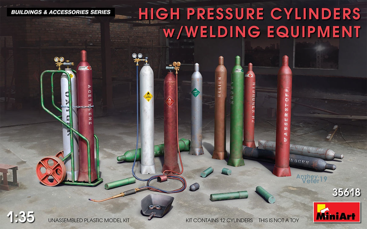 Miniart 1:35 High Pressure Cylinders W/ Welding Equipment