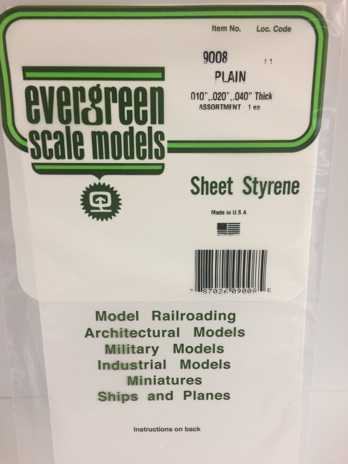 Sheet Styrene Plain Assorted