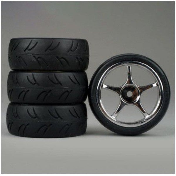 Duratrax 5 Spoke Chrome Wheel w/U Groove (4)