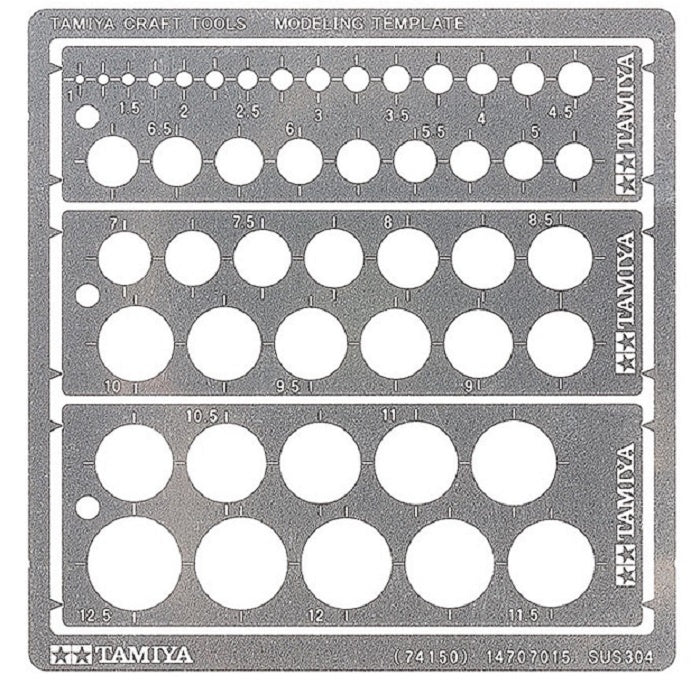 Tamiya Modelling Template Round 1-12.5mm