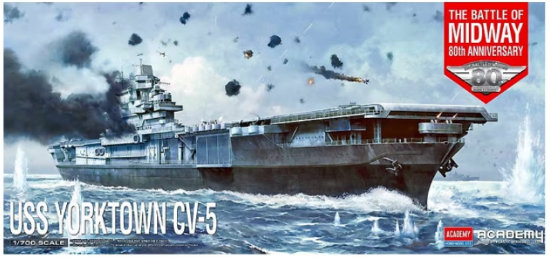 Academy 1:700 USS Yorktown CV-5 80th Ann Midway