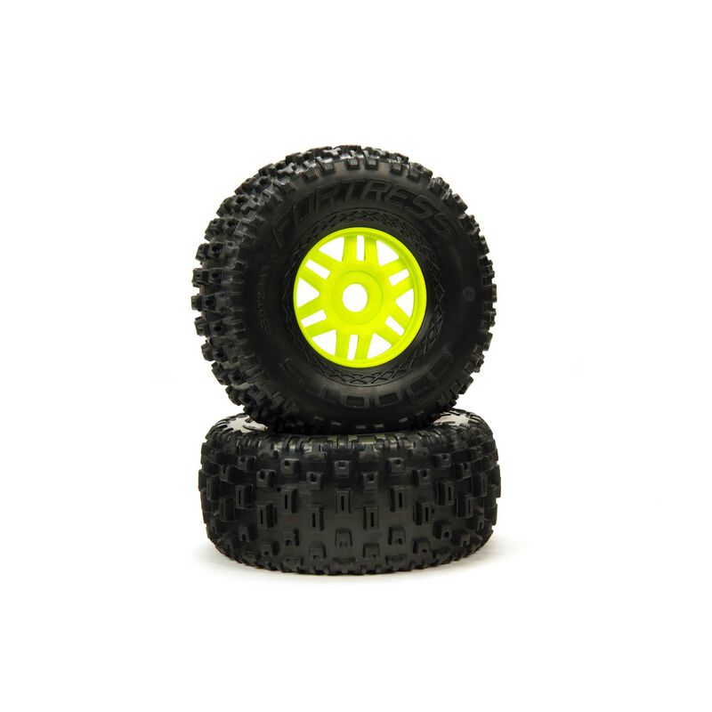 dBoots 'Fortress' Tyre Set Glued Green (Pair) by ARRMA