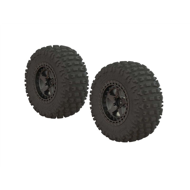 Dboots 'Fortress SC' Tire Set Glued Gun Metal (2) by Arrma (Replaces ARAC9631)