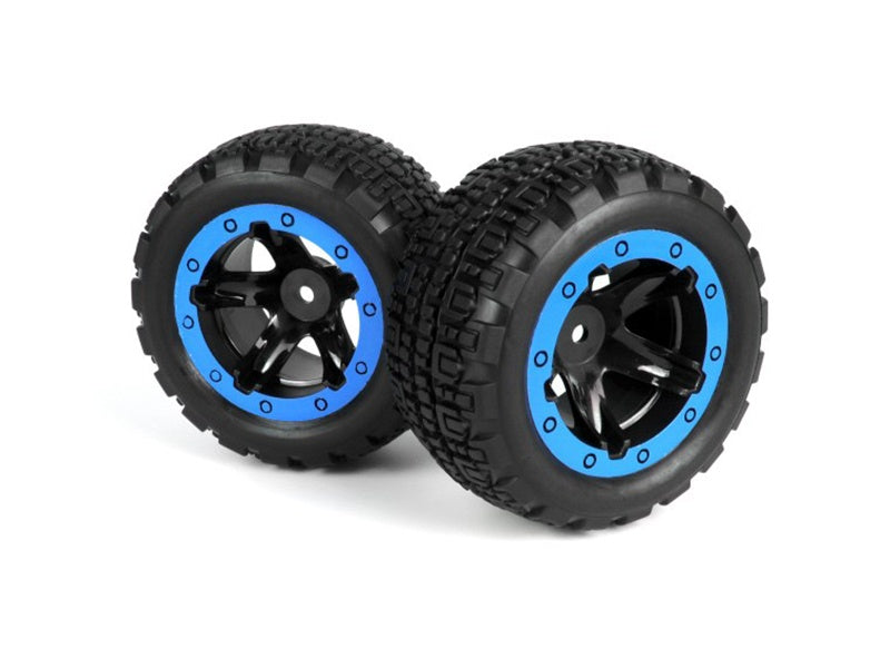 Blackzon Slyder ST Wheels & Tyres Blue (1pr)