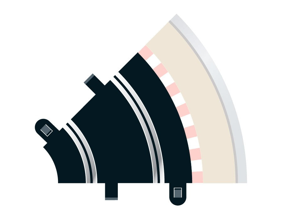 Scalextric Radius 1 Curve 45* x2