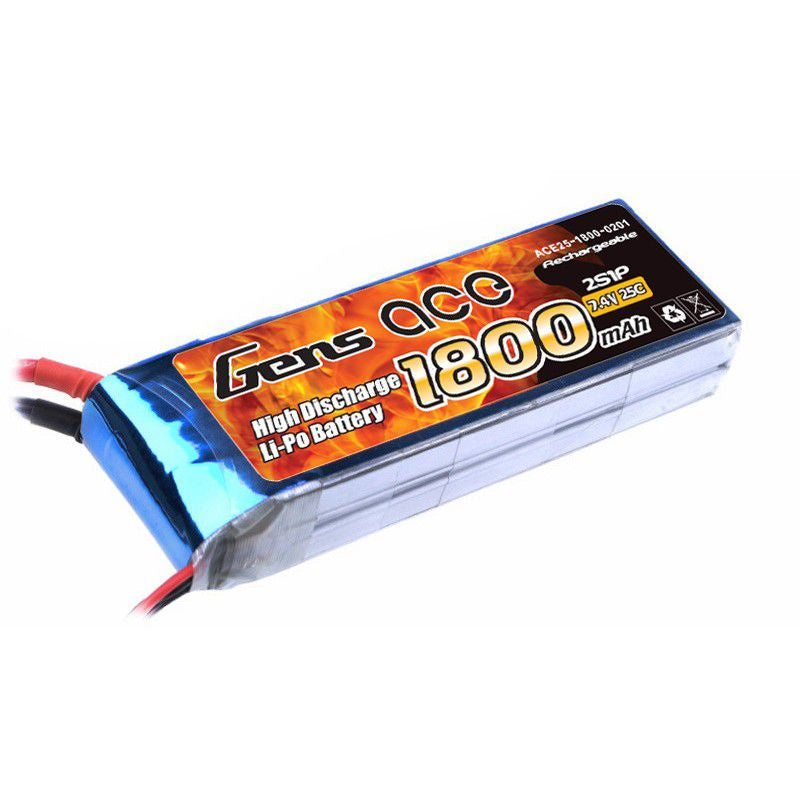 Gens-Ace 1800mAh 2S 7.4v 45C  W/EC3 Plug
