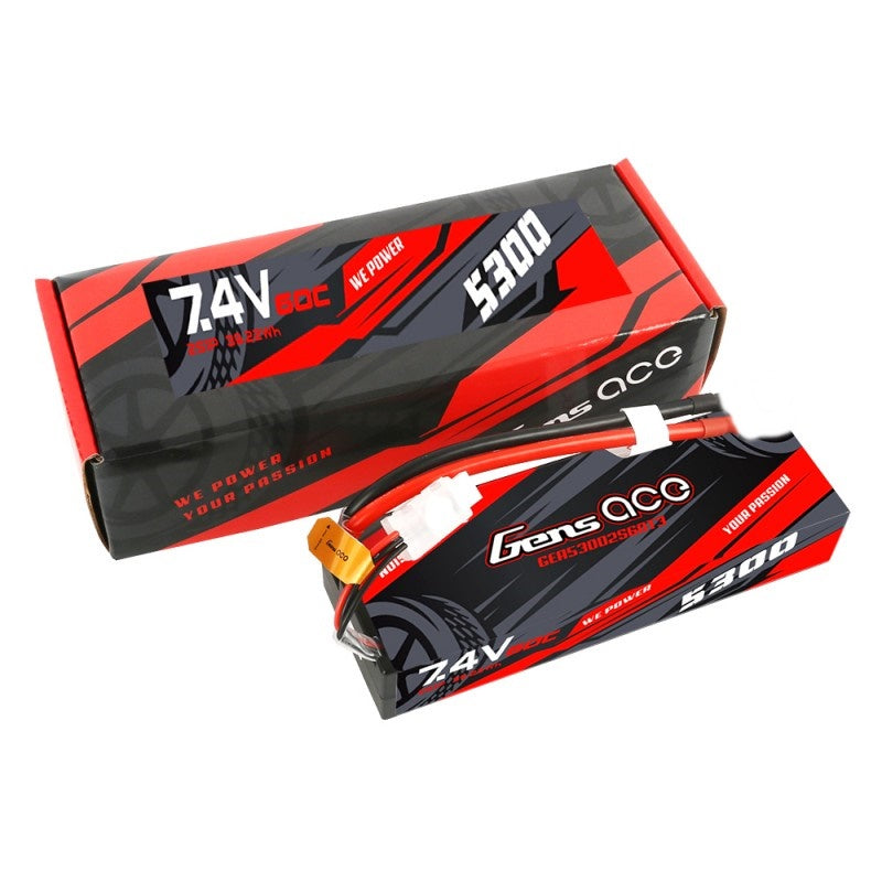 GensAce 5300mAh 2S 7.4v 60C Hard Case with EC5