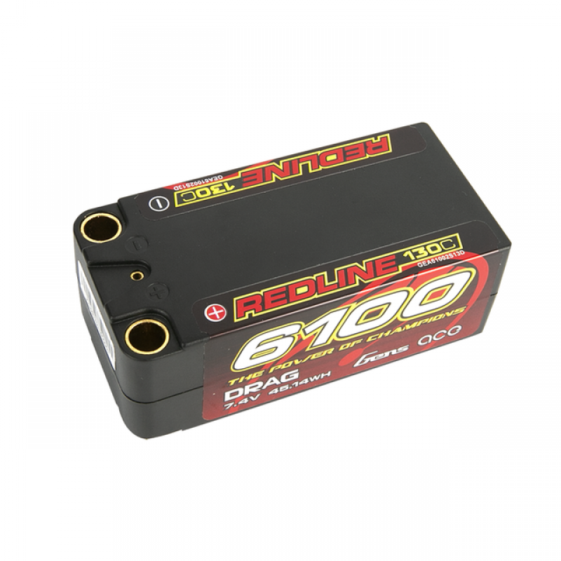 Gens Ace Redline 6100mAh 2S 7.4v Shorty Drag Race Lipo