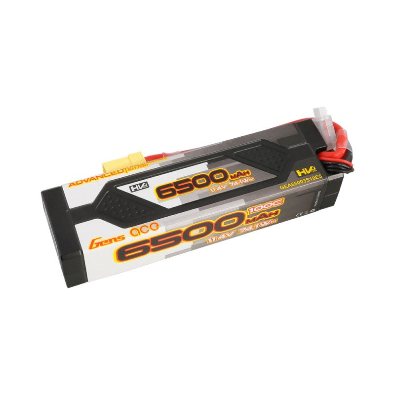 Gens ace Advanced 6500mAh 11.4V 100C 3S1P HC Lipo Battery EC5