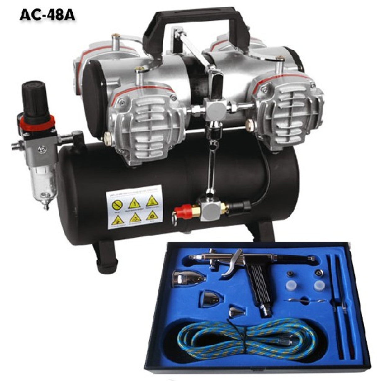 FENGDA 4 CYLINDER AIR COMPRESSOR W/TANK & GUN SET