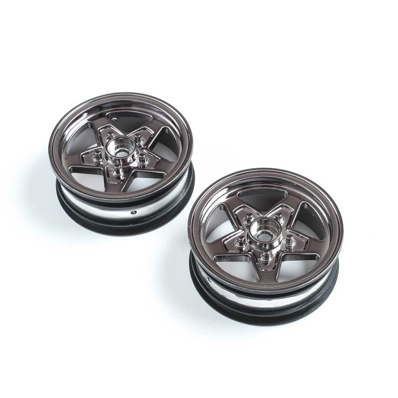 Losi Front Wheel Black Chrome (2) 22S Drag