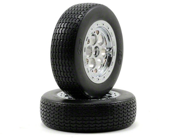 Losi Front Wheel, Mounted, Chrome (Pr)