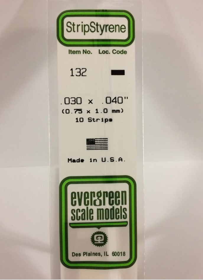 Stripstyrene White .75X1Mm 10