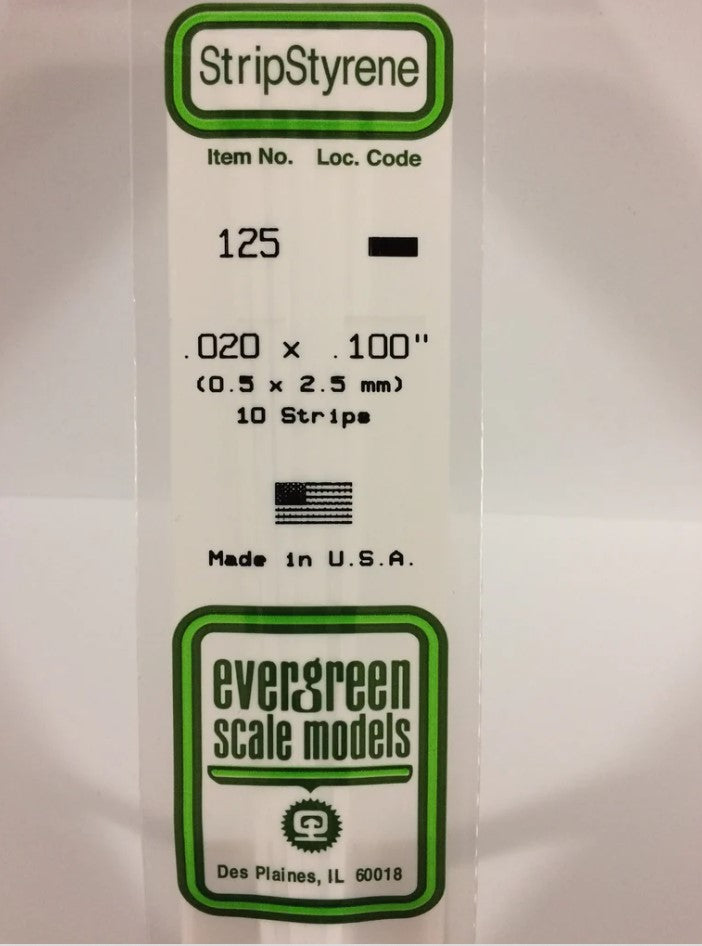 Stripstyrene White .5X2.5Mm 10