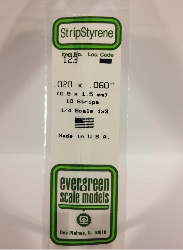 Stripstyrene White .5X1.5Mm 10