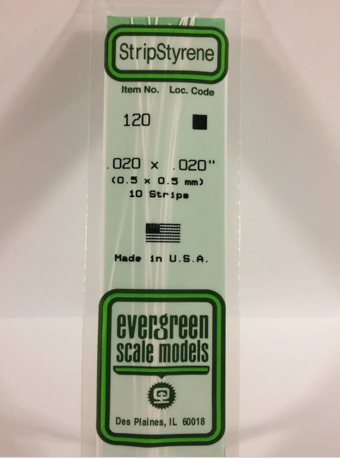Stripstyrene White .50Mm Sq 10
