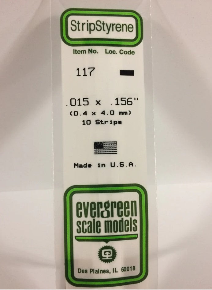 Stripstyrene White .38X4Mm 10
