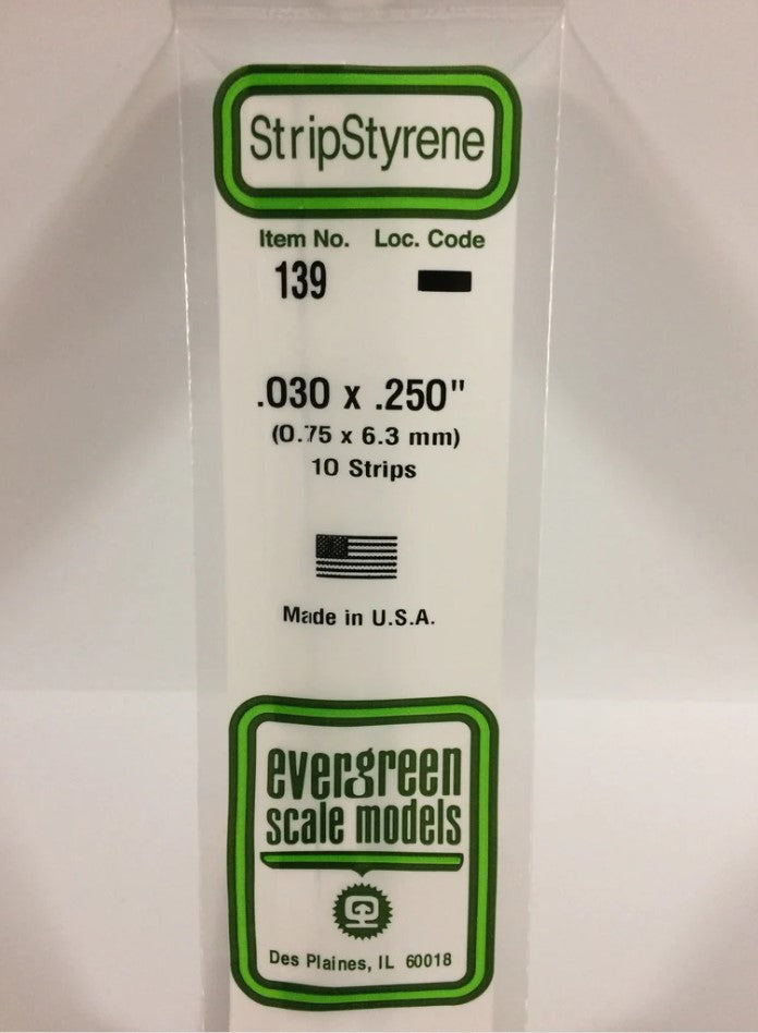 Stripstyrene White.75X6.3Mm 10