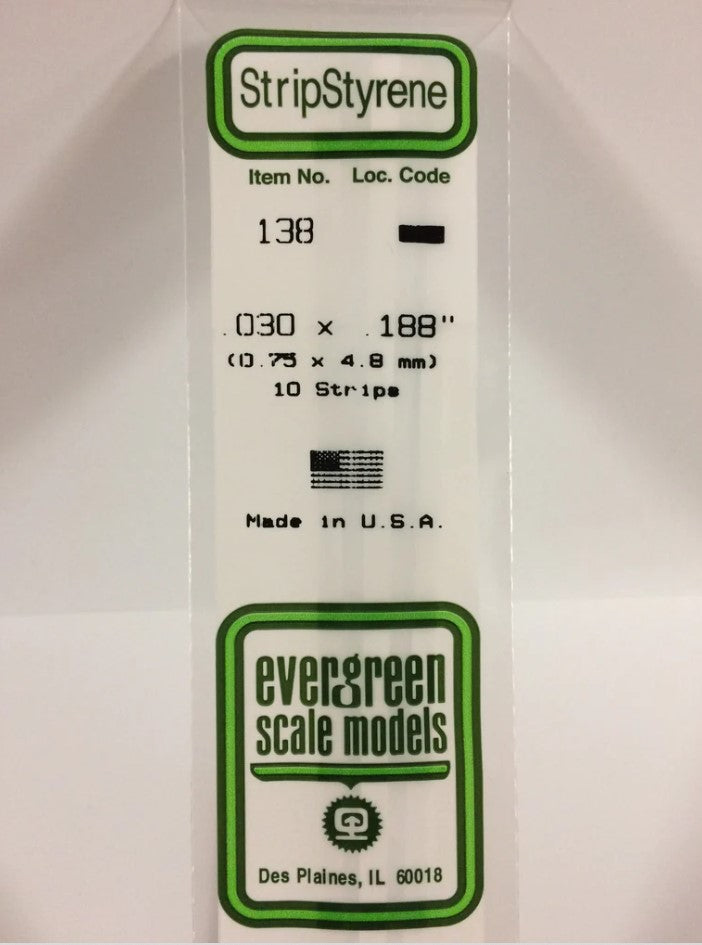 Stripstyrene White.75X4.8Mm 10