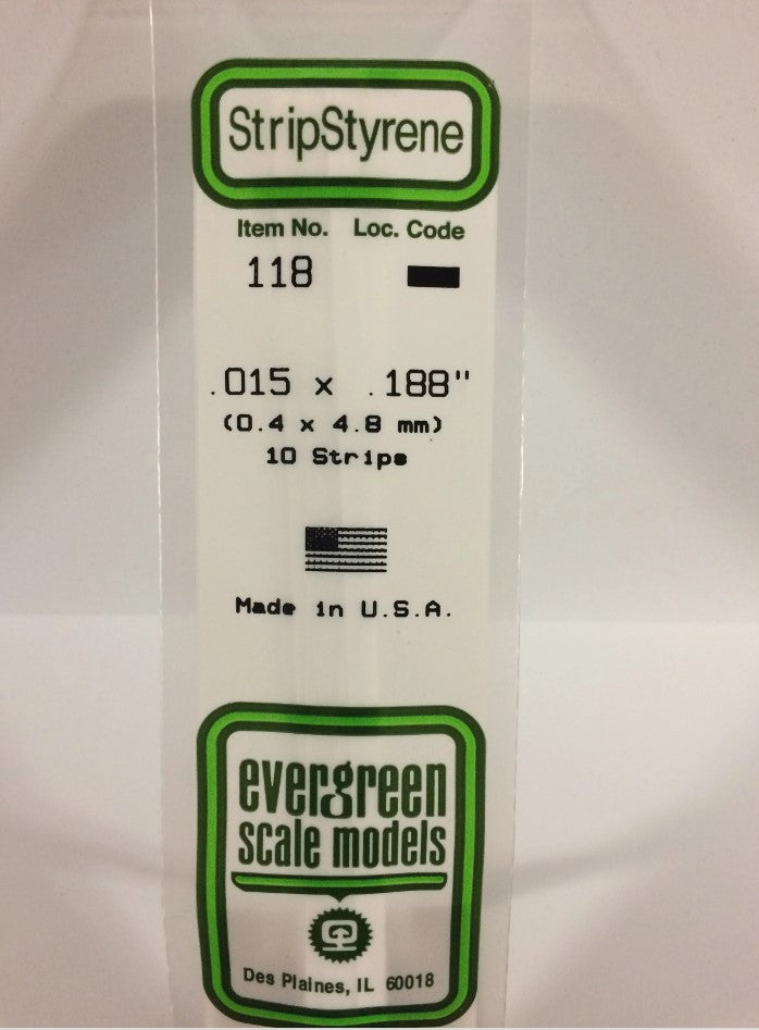 Stripstyrene White.38X4.8Mm 10