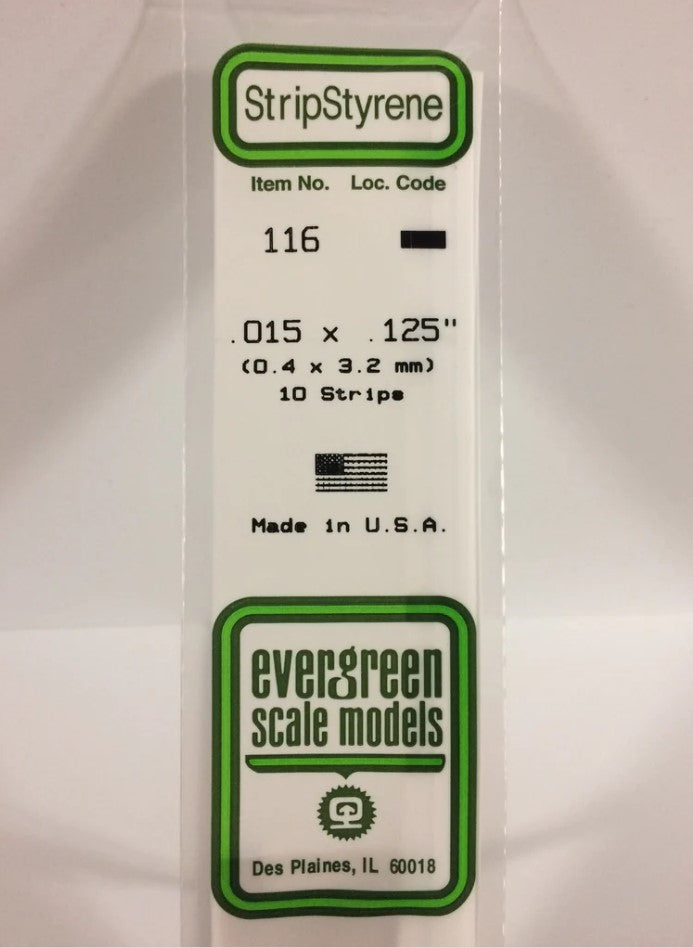 Stripstyrene White.38X3.2Mm 10
