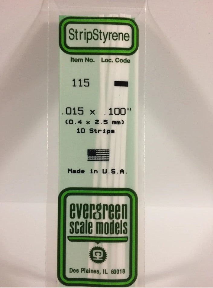 Stripstyrene White.38X2.5Mm 10