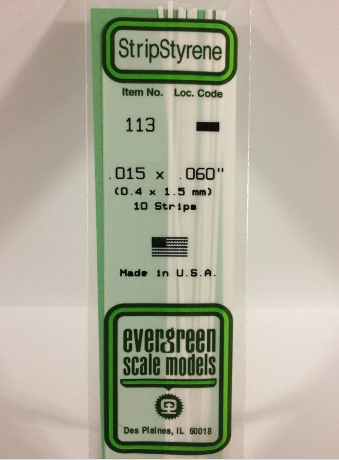 Stripstyrene White.38X1.5Mm 10