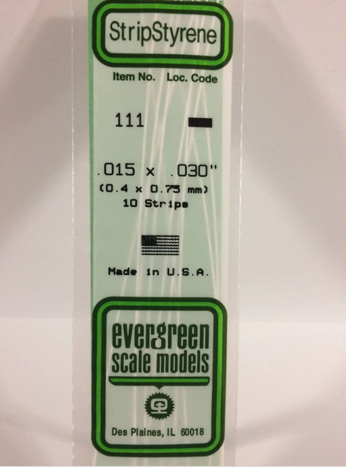 Stripstyrene White.38X.75Mm 10