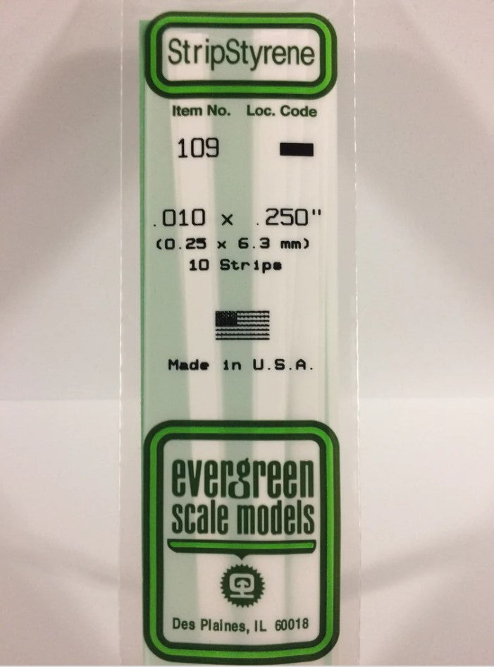 Stripstyrene White.25X6.3Mm 10