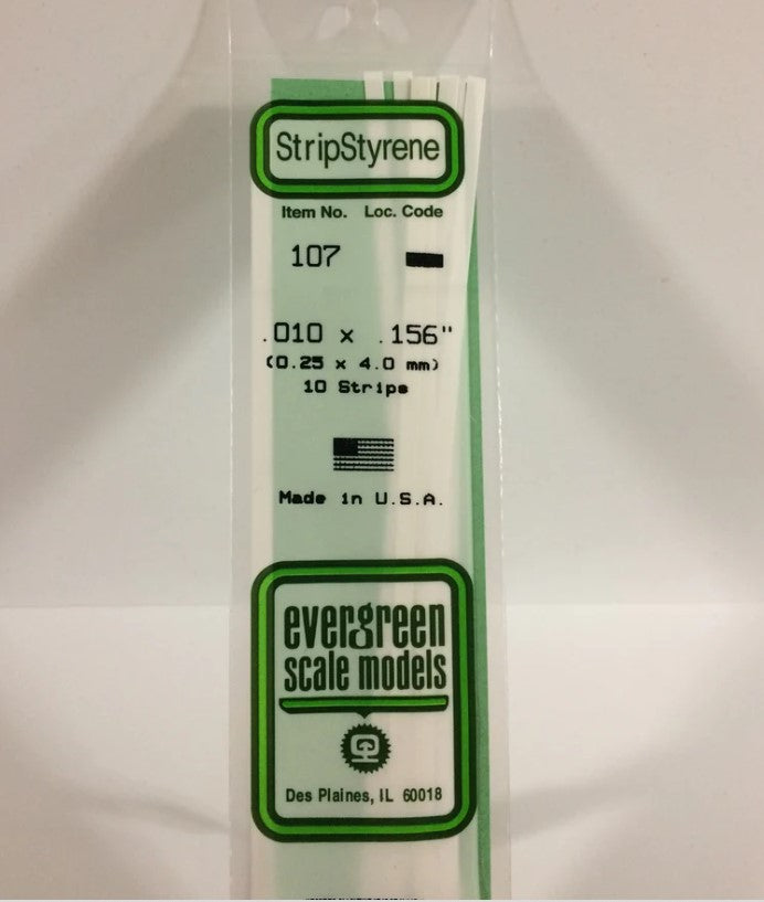 Stripstyrene White.25X4Mm 10