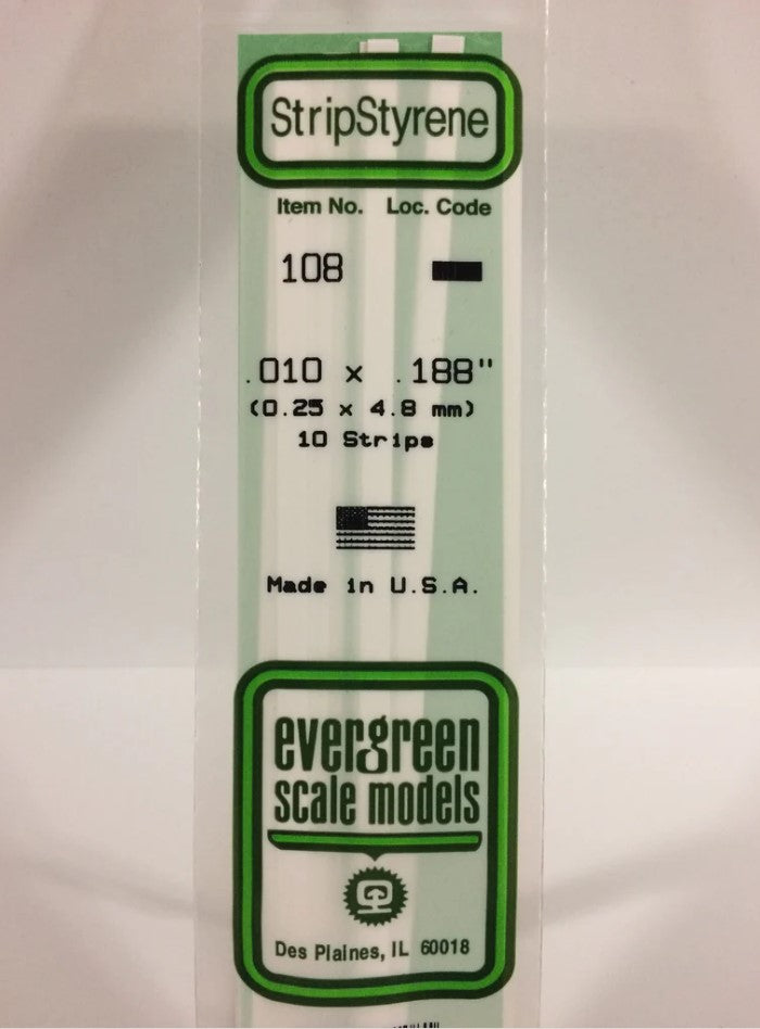 Stripstyrene White.25X4.8Mm 10