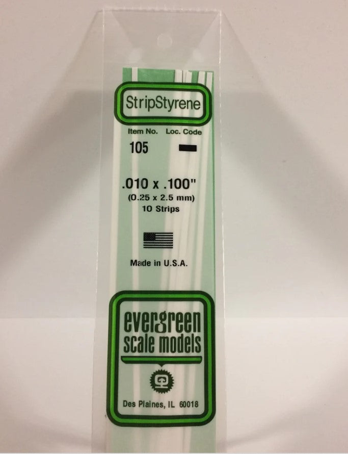 Stripstyrene White.25X2.5Mm 10