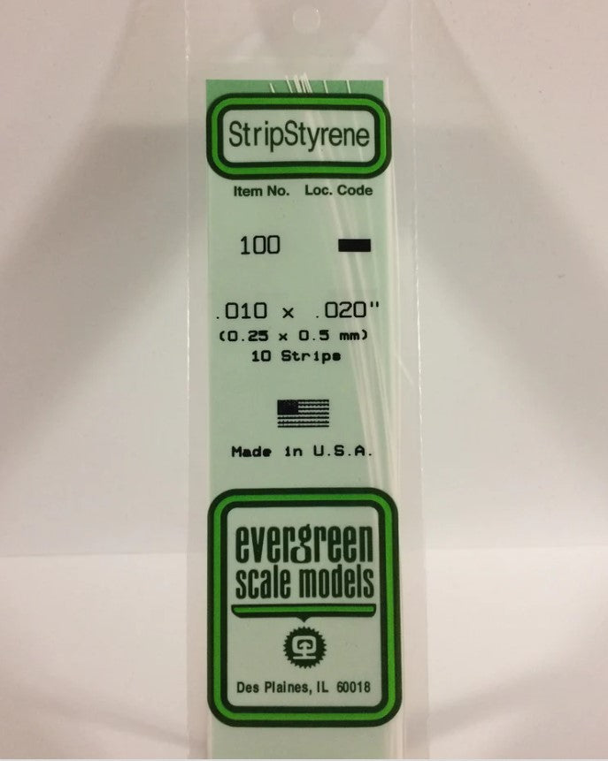 Stripstyrene White.25X.5Mm 10