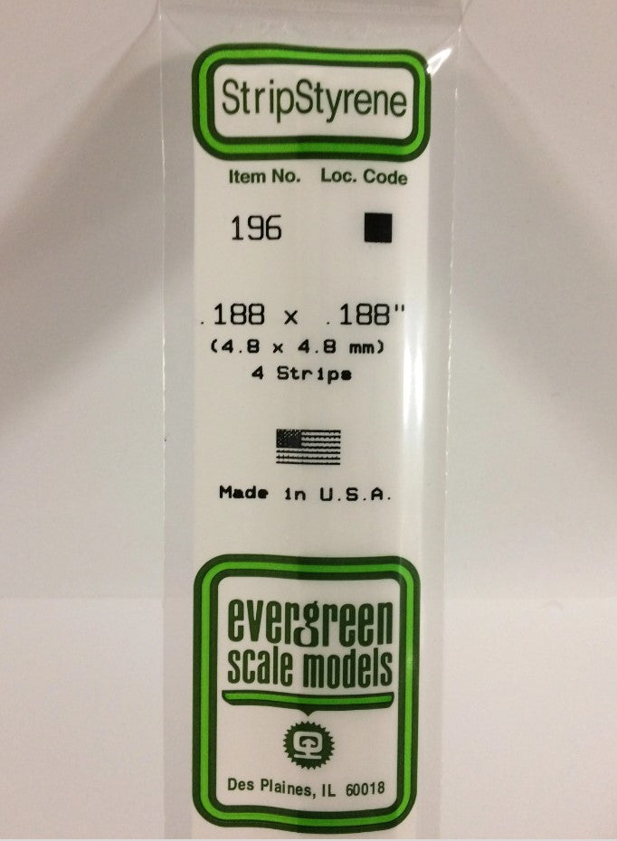 Stripstyrene White 4.8Mm Sq 4
