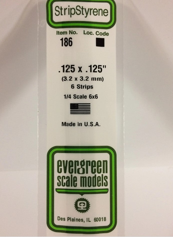 Stripstyrene White 3.2Mm Sq 6