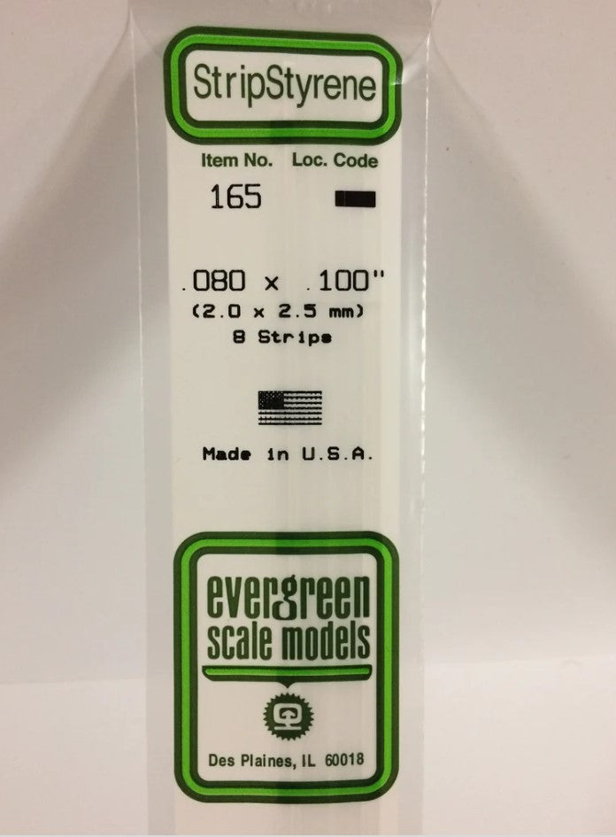 Stripstyrene White 2X2.5mm (8)